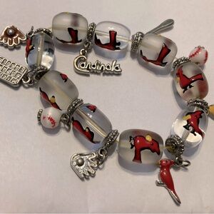 STL Cardinals Baseball Charm Bracelet